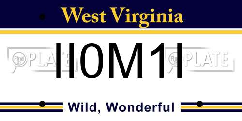 II0M1I West Virginia License Plate