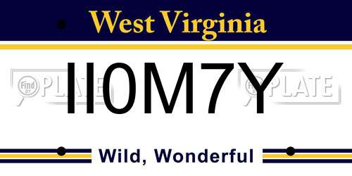 II0M7Y West Virginia License Plate