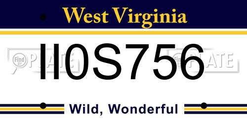 II0S756 West Virginia License Plate