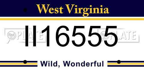 II16555 West Virginia License Plate