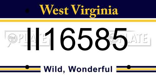 II16585 West Virginia License Plate