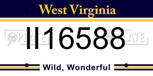 II16588 West Virginia License Plate