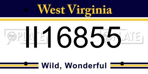 II16855 West Virginia License Plate