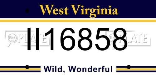 II16858 West Virginia License Plate