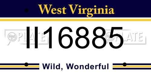 II16885 West Virginia License Plate