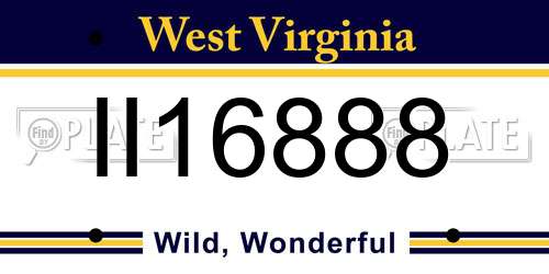 II16888 West Virginia License Plate