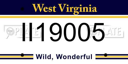 II19005 West Virginia License Plate