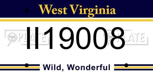 II19008 West Virginia License Plate