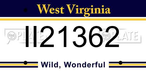 II21362 West Virginia License Plate