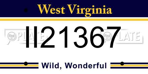 II21367 West Virginia License Plate