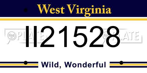 II21528 West Virginia License Plate