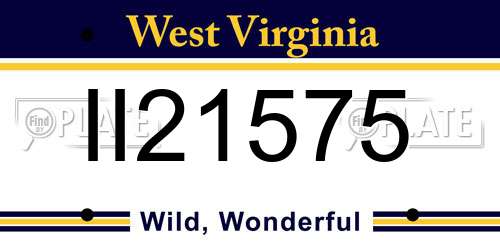 II21575 West Virginia License Plate