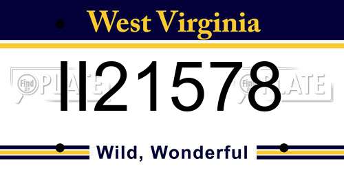 II21578 West Virginia License Plate
