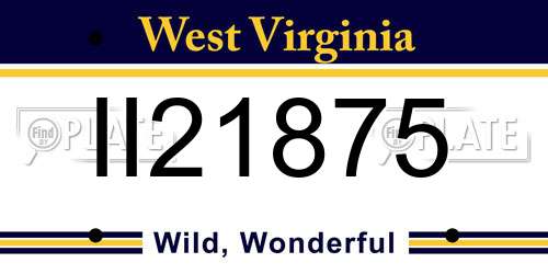 II21875 West Virginia License Plate