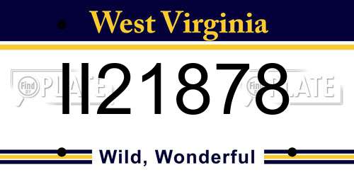 II21878 West Virginia License Plate