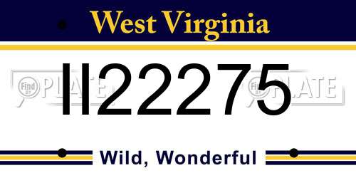 II22275 West Virginia License Plate