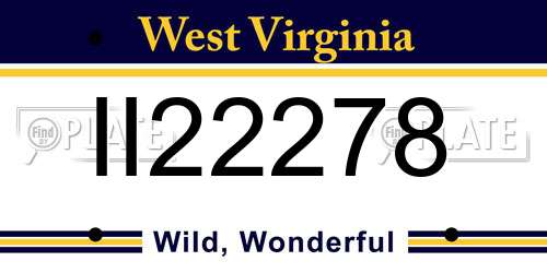 II22278 West Virginia License Plate