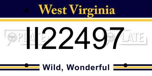 II22497 West Virginia License Plate