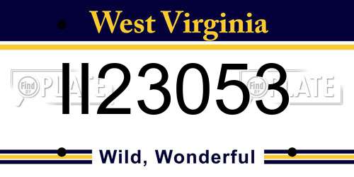 II23053 West Virginia License Plate