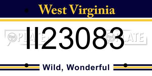 II23083 West Virginia License Plate