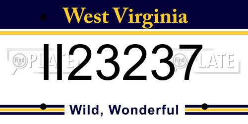 II23237 West Virginia License Plate