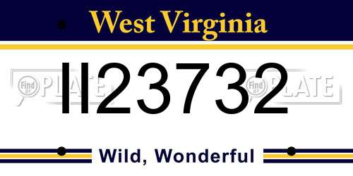 II23732 West Virginia License Plate