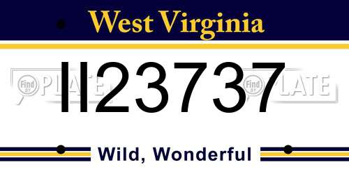 II23737 West Virginia License Plate