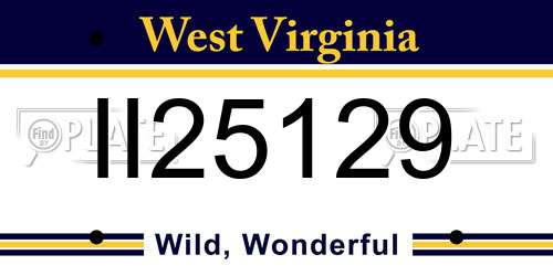 II25129 West Virginia License Plate
