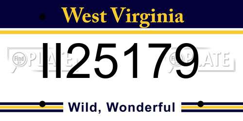 II25179 West Virginia License Plate