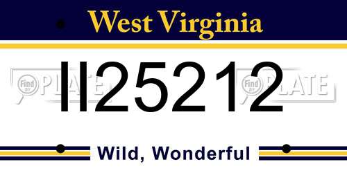 II25212 West Virginia License Plate