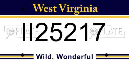 II25217 West Virginia License Plate
