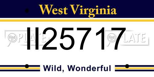 II25717 West Virginia License Plate