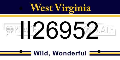 II26952 West Virginia License Plate