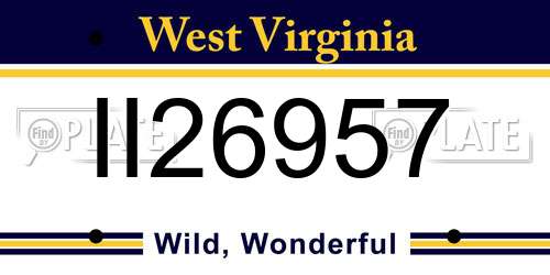 II26957 West Virginia License Plate