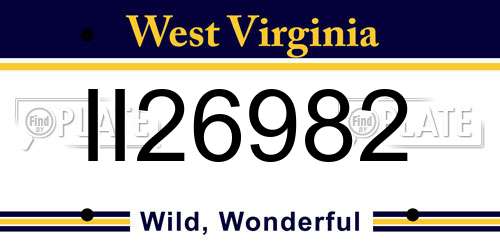 II26982 West Virginia License Plate
