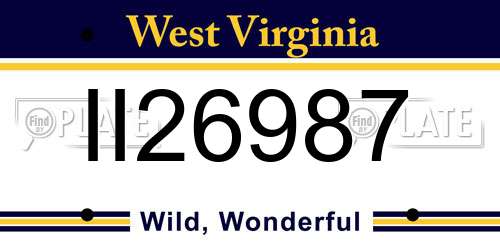 II26987 West Virginia License Plate