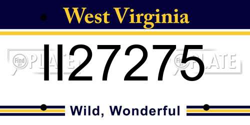 II27275 West Virginia License Plate