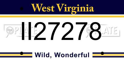 II27278 West Virginia License Plate