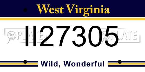II27305 West Virginia License Plate