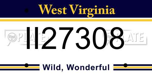 II27308 West Virginia License Plate