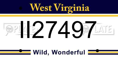 II27497 West Virginia License Plate