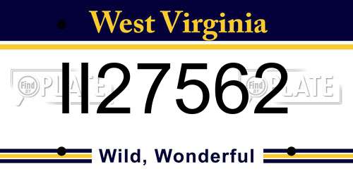 II27562 West Virginia License Plate