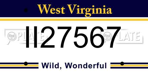 II27567 West Virginia License Plate