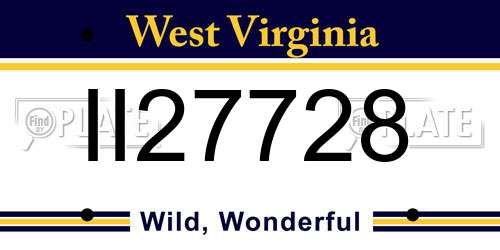 II27728 West Virginia License Plate