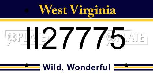 II27775 West Virginia License Plate