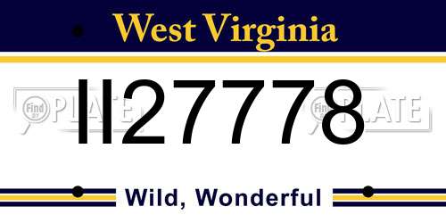 II27778 West Virginia License Plate