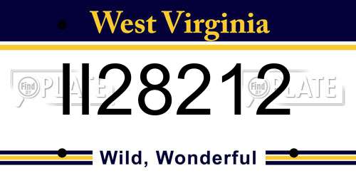 II28212 West Virginia License Plate
