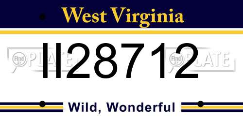 II28712 West Virginia License Plate