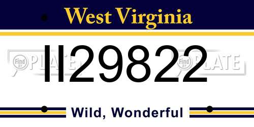 II29822 West Virginia License Plate