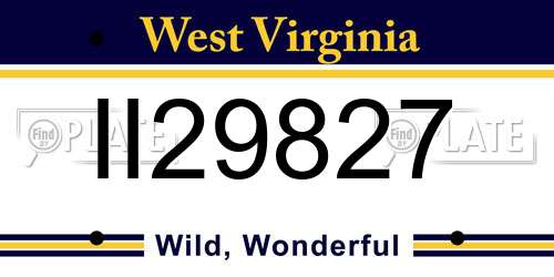 II29827 West Virginia License Plate